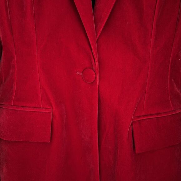 Steve Madden Red Velvet Blazer Jacket Women’s XS NWT Party Holiday Career - Picture 6 of 15